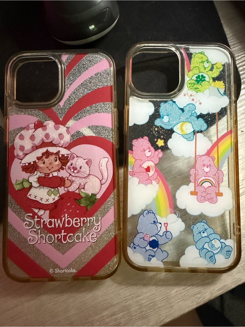 Strawberry Shortcake & Care Bears Pink Glitter Phone Case Duo